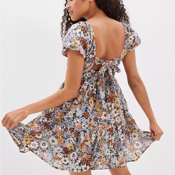 American Eagle Back-Tie Floral Printed Dress - Picture 1 of 8